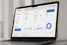 The Shell Card reporting portal shown on a laptop.